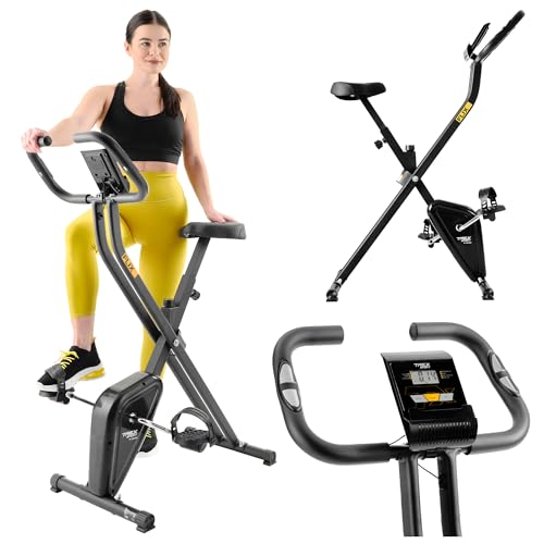 TREX SPORT Heimtrainer Fahrrad klappbar TX-320XB FLIX | Hometrainer Fahrrad | Pulssensoren, 5 Sitzhöhen, 100 kg belastbar
