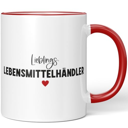 JUNIWORDS Tasse, Lieblings-Lebensmittelhändler, Rot (7758005)