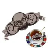 Schnurrbart-Getränkeschutz Schnurrbart-Becherschutz Schnurrbartschutz für Getränke Dekorative und innovative Trinkutensilien mit Totenkopf-Design Multifunktionsschutz passend für Kaffeebecher Bierbech