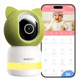 2K/4MP WLAN Smart Babyphone mit APP, PTZ Überwachungskamera Innen für Haustier, Auto-Tracking, Fütterungserinnerung, Schreierkennung, 2-Wege-Audio, IR-Nachtsicht, Nachtlicht, Micro SD&Cloud-Speicher