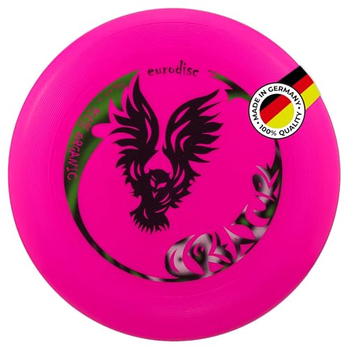 eurodisc 175g 4.0 Organic Ultimate Frisbee Disc Creature PINK Wettkampfharte Wurfscheibe aus Bio-Kunststoff, stabile Flugbahn über 100 Meter