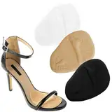 3 Paar Wiederverwendbares Ballenpolster Vorfuß Gel Mittelfußpolster für High Heels Anti Rutsch Schuheinlagen Vorfußpolster für Frauen (Beige, Schwarz, Transparent)