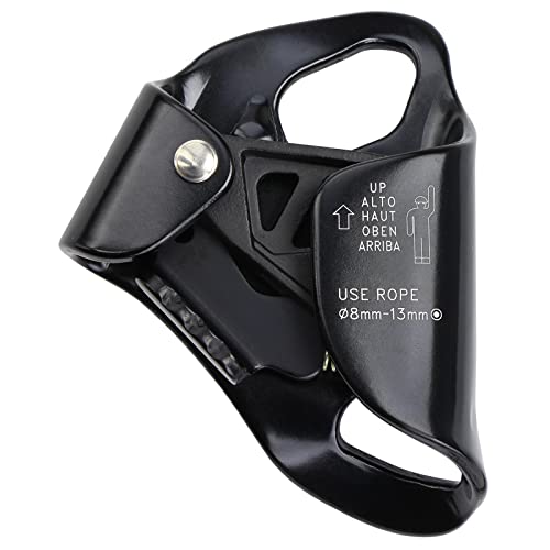 ALPIDEX Bruststeigklemme Brust Chest Ascender Steigklemme Klettern Climbing Fixseil Aufstieg Seil Durchmesser 8-13 mm, Farbe:Black