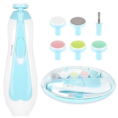 Baby-Nagelknipser-Set mit Licht – sichere elektrische Nagelknipser-Set für Neugeborene, Mädchen, Kleinkinder, Zehen und Fingernägel – Pflege, Politur und Trim