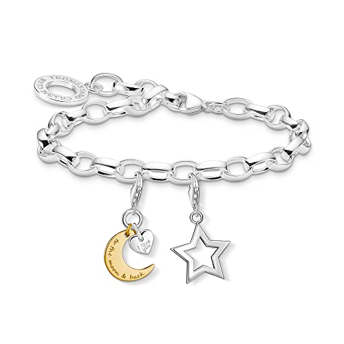 THOMAS SABO Sabo Damen Schmuck Set Armband Charm Anhänger 925 Sterlingsilber SET0608-413-21-L19,5