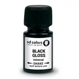 SD COLORS Ausbesserungslack, universell, Lackstift glänzend, Schwarz, 8 ml, für die Reparatur von Steinschlägen, Kratzern, Auto, Motorrad, Fahrrad, Leichtmetallfelgen