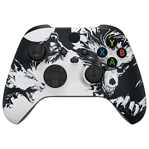 eXtremeRate Front Gehäuse Case für Xbox Series X&S Controller, Vorderseite Hülle faceplate Cover Skin Shell Zubehör für Xbox Core Controller(Wolf Seele)-Kein Controller