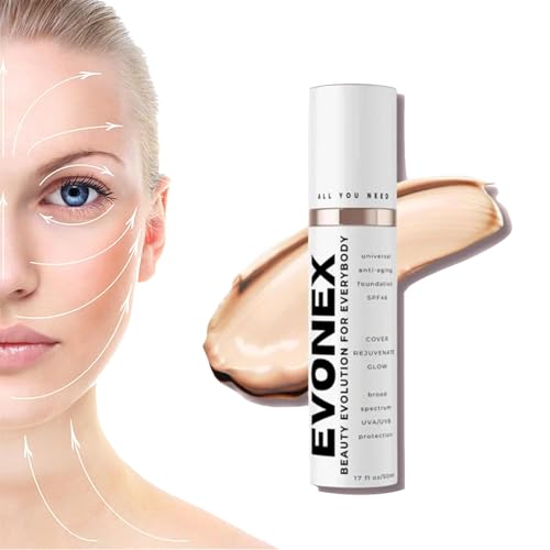 Evonex Age Defying Makeup, Evonex Age Defy Foundation, getönte Anti-Aging-Feuchtigkeitscreme, Foundation-Serum für Frauen, universelle Tönung, getönter Sonnenschutz für das Gesicht mit leichter (1Pcs)