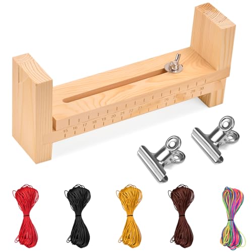 CAREDGO Jig Bracelet Maker Holz Armband Hersteller Einstellbare Jig Armband Maker Paracord Bracelet Maker Kit Paracord Jig Bracelet Kit mit 5 Roll Flechtgarn und 2 Klammer für DIY