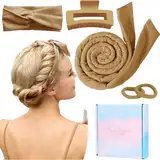 Neu Lockenwickler Locken Ohne Hitze,Heatless Curls Band Samt über Nacht mit Haarnadel Rutschfest DIY Hair Curler no Hea Set Haarband Wave Formers für Mittleres Langes Haar