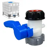 Chengshi IBC Ventil, 62mm DN40 Kugelhahn 1000L IBC Tonnen Eimer Kunststoff Integrierte Absperrklappe Bewässerungsausrüstung Integriertes Absperrventil