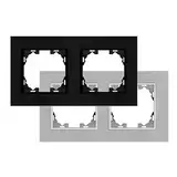 Schwarzer Aluminiumrahmen für 2 Module – robust, leicht, ideal für die Montage von Elektrogeräten und zur Personalisierung.