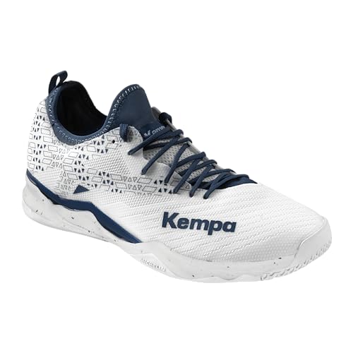 Kempa Unisex Wing Lite 2.0 Game Changer Handballschuhe, Sportschuhe, Turnschuhe, weiß/Marine, 45.5 EU