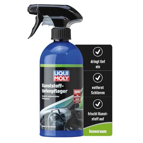 LIQUI MOLY Kunststofftiefenpfleger, Art.-Nr. 1536 I 500 ml Kunststoffpflege Spray für den Auto-Innenraum I Pflegt & dringt tief ins Material ein I Kunststoff Auffrischer für seidenmatten Glanz