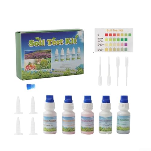 Oniissy 10 ml Bodentest-Set, Flüssigkeitslösung, pH-Messung, Landwirtschaft, Gartenarbeit, Test, einfache Identifizierung von Bodenkorrektoren und Düngemitteln, pH-Wert, Stickstoff, Phosphor, Kalium