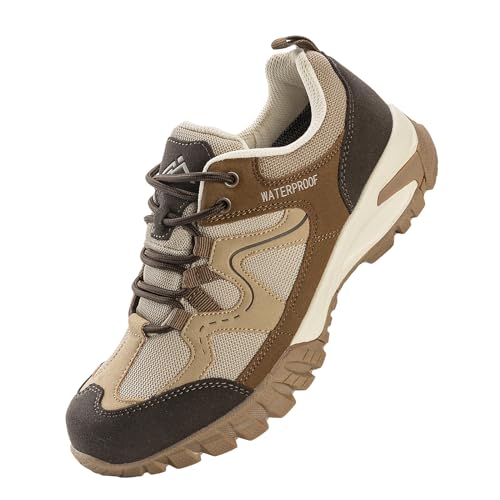 CC-Los Damen-Wanderschuhe, rutschfest, verschleißfest, geeignet zum Wandern, Klettern, Wandern, wasserabweisend, leicht, bequem, atmungsaktiv, braun, 40 EU