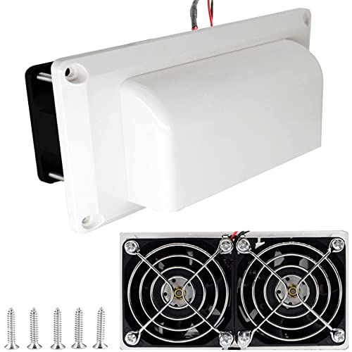 AUTOXBERT Abluftventilator 12V Seite Air Vent Fan, 25W Wohnwagen-Seitenlüfter Für Wohnwagen, Wohnmobile, Wohnwagenanhänger, Weiß