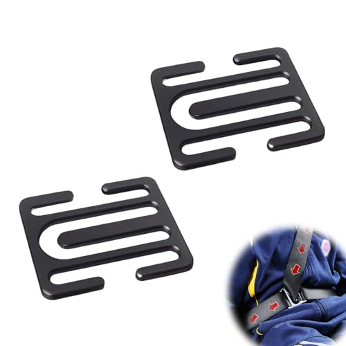 NEERIX Sicherheitsgurtversteller aus Metall, Sicherheitsgurt Einsteller 2 Stück, Universal Auto Sicherheitsgurt Clip, Sicherheitsgurt Lock Clips für Alle Modelle Geeignet (Schwarz)