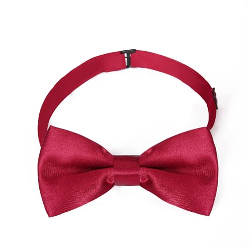 MAIANY Klassische Kid Bow Tie Fliege für Kinder und Jungen, Größe anpassbar, für Festtags-Hochzeit-Festanzüge und Geburtstagspartys, modischer Kinderfliege-Zubehör (Tiefrot)