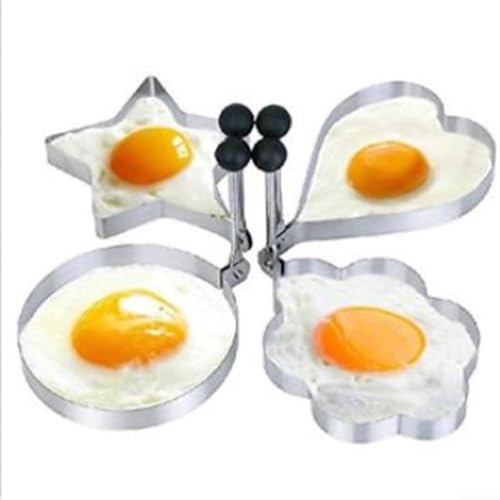 Kitchen Essential Pfannkuchen und Eierformer aus Edelstahl in lustigen Designs (Blume)
