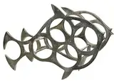 ausgefallener dekorativer Flaschenhalter in Fischform aus Aluminium für 5 Flaschen