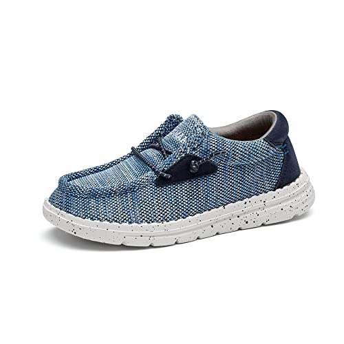 Bruno Marc Jungen Schnürschuhe Mokassins Kinder Flache Slipper Mädchen Slip on Loafer Weich Comfort Klassische Schnürschuhe,Size 28.5,Blau,SBLS2213K