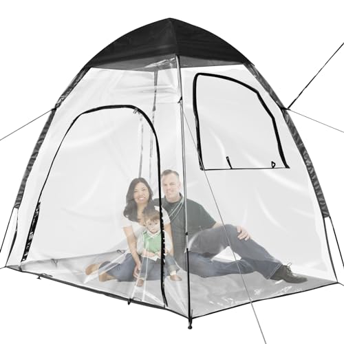 KMDZDZGS Campingzelt, Leichtes Transparentes Zelt für 2-3 Personen, PVC Doppelschichtzelt, Regen- und Sonnenschutz, Kompaktes Zelt für Outdoor Garten, Hof, Hinterhof, Zimmer, Gewächshaus, Camping