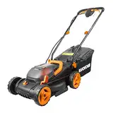 WORX WG779E Akku-Rasenmäher 40V (2 x 20V) - 34 cm Schnittbreite - ideal für Gärten bis zu 280m² - IntelliCut Technologie - einfache Aufbewahrung - inkl. 2x2,5Ah Akkus & Dual-Schnellladegerät