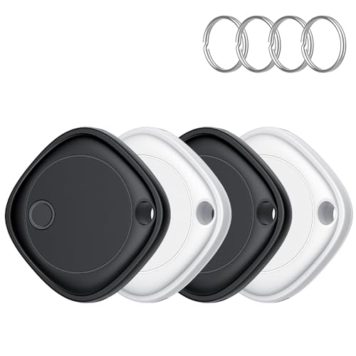 Smart Air Tag Tracker 4er Pack, Schlüssel Finder Kompatibel mit Apple Find My APP (nur iOS), IP67 wasserdicht, Austauschbarer Akku, Bluetooth Key Finder für Gepäck/Taschen/Koffer/Brieftasche
