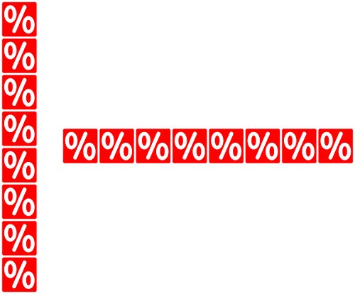 Aufkleber hoch oder quer mit Prozentzeichen% für Sale und Rabattaktionen, Verkauf für Einzelhandel, Boutique und Modegeschäft (quer)