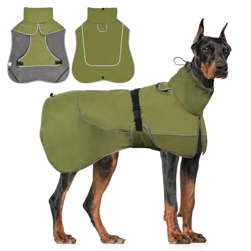 WUFANC Hundemantel Wasserdicht - Reflektierende Hundejacke mit Verstellbarem Verschluss für alle Jahreszeiten - Komfortabler Schutz für Ihren Hund bei Indoor Outdoor Aktivitäten