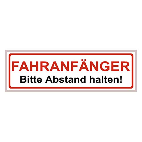 Magnetschild für Fahranfänger | Anfänger | Fahranfänger | Wieder ablösbar | 20x6cm | Kratz- und Wischfest | UV-Beständig (Fahranfänger - Bitte Abstand halten!)