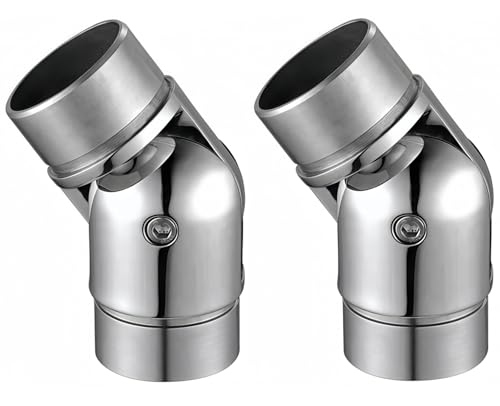 2 Stück Edelstahl Handlauf Gelenkverbinder, Rohrverbinder Bausatz Einstellbarer Winkel Edelstahl Geländer Zubehör - Flexibel, Stilvoll und Langlebig