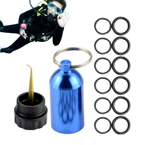 Nuyhadds Tauch- -Ring-Set, Tauch- -Tank-Schlüsselanhänger, Ring -Tank-Tauchflasche zum Tauchen, Tragbares Miniatur- -Zubehör, 12 -Ringe für Damen, Herren, Rucksack-Anhänger