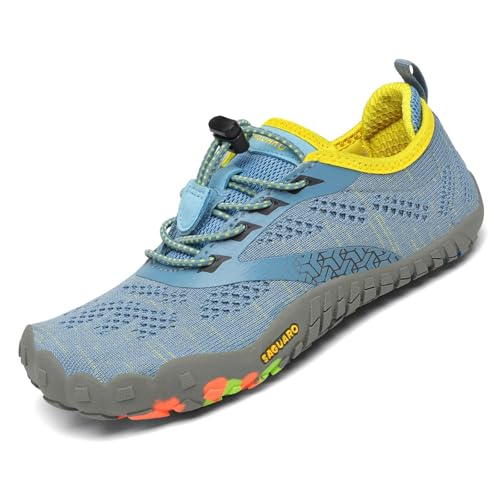 SAGUARO Kinder Barfußschuhe Jungen Aquaschuhe Mädchen Atmungsaktiv Traillaufschuhe June Outdoor Schnell Trocknend Badeschuhe Leicht, Türkis 31 EU