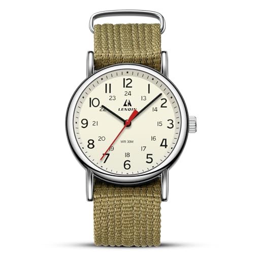 LN LENQIN Uhren Herren Herren Uhr Militär Uhr Armbanduhr Herren Analog Quarz Uhren für Männer 30M wasserdichte Nylon Band Armee Taktische Sportuhr