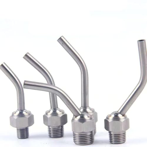 HJHLYJQBF 10 Stücke Edelstahl Gebogene Rohrkühlmitteldüsen für Dreh geschnittene Düsen 1/8 ”, 1/4”, 3/8 ”, 1/2”, 360 ° Lenkung Hochdruck Schneiden Ölkühlung