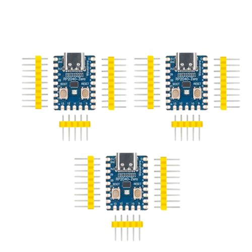 Hailege 3pcs RP2040-Zero PICO Entwicklungsboard RP2040 Mikrocontroller Dual-Core 264KB Cortex M0+ Prozessor 2MB Flash-Pin (mit Nicht gelöteten Pins)