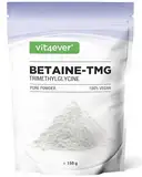 Betain (TMG) - 150 g - Betain aus Zuckerrüben - 99% Reinheit - Trimethylglycin - Hochdosiert - Vegan