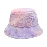 Ygnrggh Teddy Bucket Hat Flauschige Bucket Hat Unisex Flauschige Mütze Kunstpelz Eimer Hut Damen Pelzmütze Wintermütze