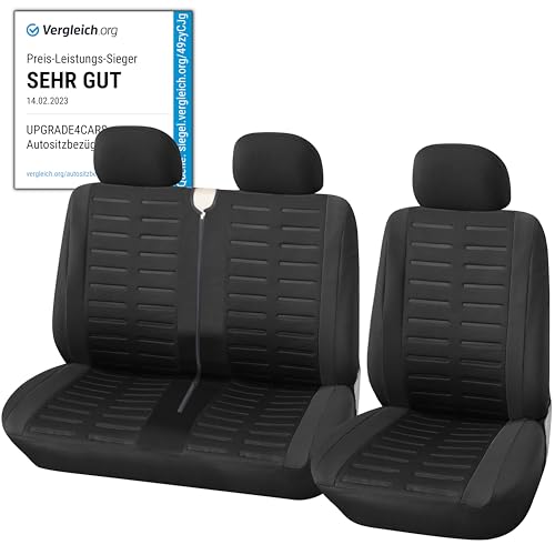Upgrade4cars Transporter Autositzbezüge Set für die Vordersitze | Van Auto-Schonbezüge Universal in Schwarz