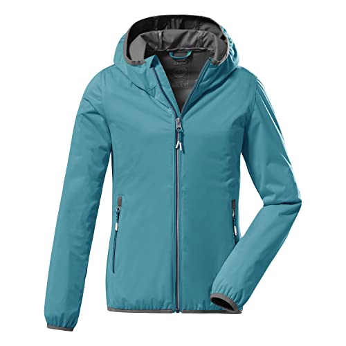 killtec Mädchen Lightweight Jacke, Leichte Jacke mit Stehkragen, packbar KOS 164 GRLS JCKT, dunkelaqua, 164, 38362-000