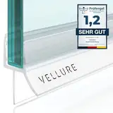 Vellure® Duschdichtung - NEU Premium Dichtung Dusche Glastür - Langlebige Duschtürdichtung unten, Gummilippe für Duschtüren (1x für Glasstärke 6mm - Universallänge bis 100cm)