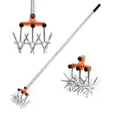 BARAYSTUS Kreiselgrubber Einziehbarer Langstiel Grubber Wetterfester Gartengrubber Aus Edelstahl Mit Abnehmbaren Zinken Kultivatorset Zum Bodenmischen Rotary Cultivator Garden Rotary Tiller