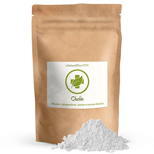 Cholin - 300 g reines Cholin Bitrat Pulver - früher Vitamin B4 - GMO-frei - vegan - glutenfrei - Choline