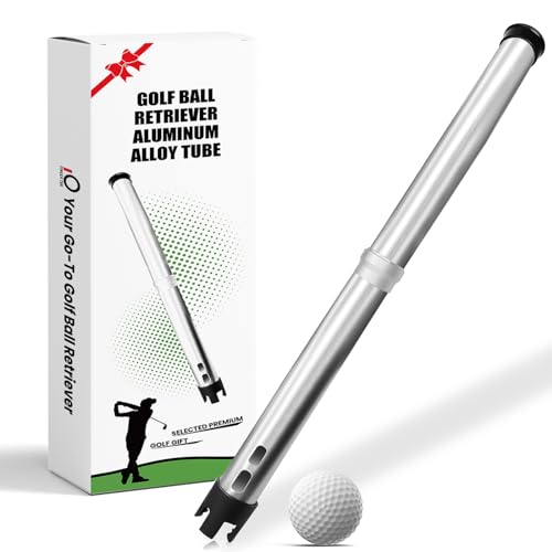 Generisch Golfball Shagger Rohr Aluminium Clikka mit Geschenkbox Golfball Aufnehmer Golfballpicker Shag Tube, Golfball Sammler Grabber 23 Bälle Halten (Detachable Tube)