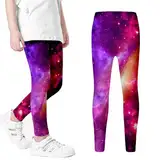 Galaxy Costume Mädchen - Große Größen Glitzerhose Mädchen Lang, Snowboardhose Mädchen Fashion Lila Glitzerhose Schlaghose, Yoga Sporthose Mädchen Lang Chino Regenhose Mädchen, Elegant Rot