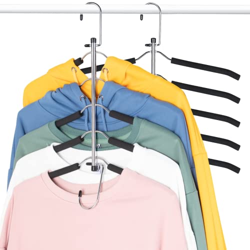 2 Pack Kleiderbügel Platzsparende Kleiderbügel für Kleidung- Upgrade rutschfeste Kleiderbügel mehrere Schichten Closet Organizer und Lagerung für Mantel, Hosen, Schal, Krawatte