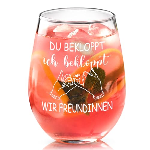 Joymaking Weinglas Geschenk für Beste Freundin, Guten Kumpel Busenfreundin - Lustige Geschenkideen für Frauen, Geburtstagsgeschenk - 15oz
