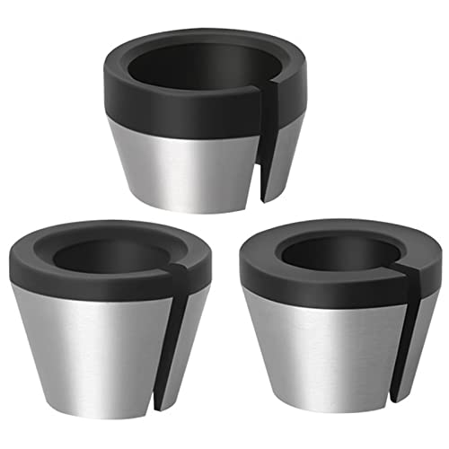 Bestgle collet adapter 3 stücke spannzangen adapter collet chuck spannmutter federzangen set hochwertiges kohlenstoffstahlmaterial für geradschleifer ersatzspannzange schneiden 6mm 6.35mm 8mm